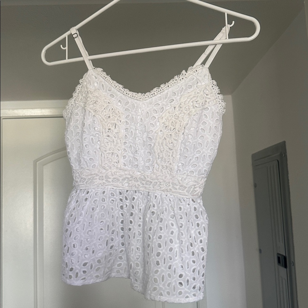 Elegant White Lace Tank Top